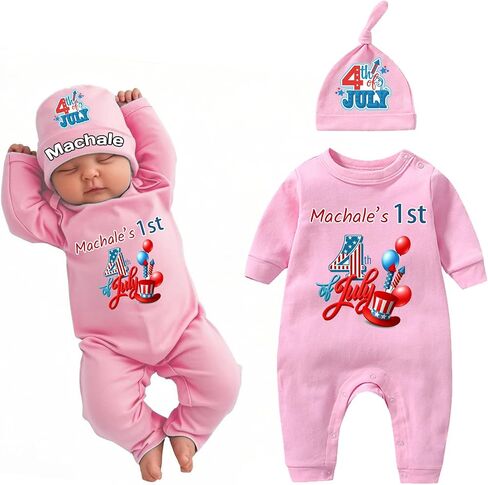 Personalized 4th of July Baby Boy Outfit, 4th of July Outfits for Girls, Custom Newborn Coming Home from Hospital Outfit in Saudi Arabia