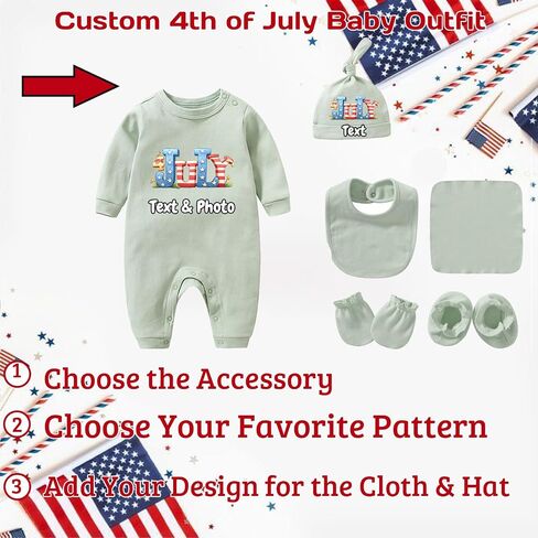 Personalized 4th of July Baby Boy Outfit, 4th of July Outfits for Girls, Custom Newborn Coming Home from Hospital Outfit in Saudi Arabia