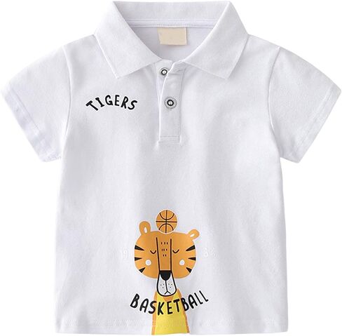 Toddler Boys Polo Shirt Baby Cute Short Sleeve Shirt Cartoon Dinosaur Pattern Tee Summer Cotton Top Sweatshirt in Saudi Arabia