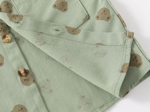 Little Baby Boys Short Sleeve Polo Shirt Open Front Button Down Cartoon Print Lapel Uniform Tops with Chest Pocket in Saudi Arabia