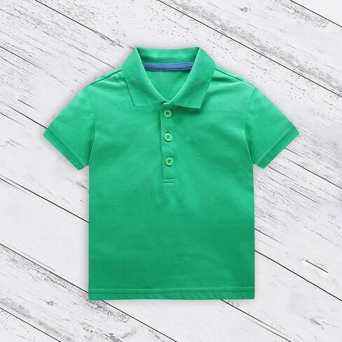Toddler Solid P𝗼lo Shirt Baby Boys Kids Dress Short Sleeve Tees Tops Cotton Soft Lapel Neck Summer Clothes Casual Tops in Saudi Arabia