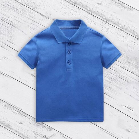 Toddler Solid P𝗼lo Shirt Baby Boys Kids Dress Short Sleeve Tees Tops Cotton Soft Lapel Neck Summer Clothes Casual Tops in Saudi Arabia