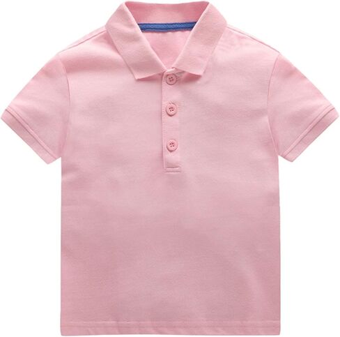Toddler Solid P𝗼lo Shirt Baby Boys Kids Dress Short Sleeve Tees Tops Cotton Soft Lapel Neck Summer Clothes Casual Tops in Saudi Arabia