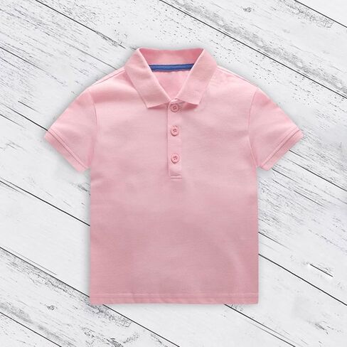 Toddler Solid P𝗼lo Shirt Baby Boys Kids Dress Short Sleeve Tees Tops Cotton Soft Lapel Neck Summer Clothes Casual Tops in Saudi Arabia