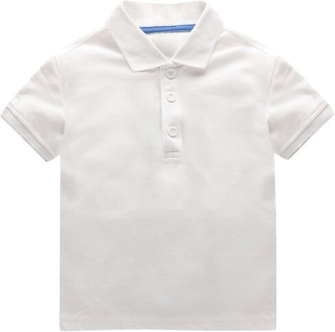 Toddler Solid P𝗼lo Shirt Baby Boys Kids Dress Short Sleeve Tees Tops Cotton Soft Lapel Neck Summer Clothes Casual Tops in Saudi Arabia