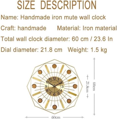 Wall Clocks Creative Strip Round Geometry Design Home Decoration Wall Watches Modern Large Silent Metal Quartz Wall Clock Golden 60Cm Office Decor (Color : Tw) in Saudi Arabia