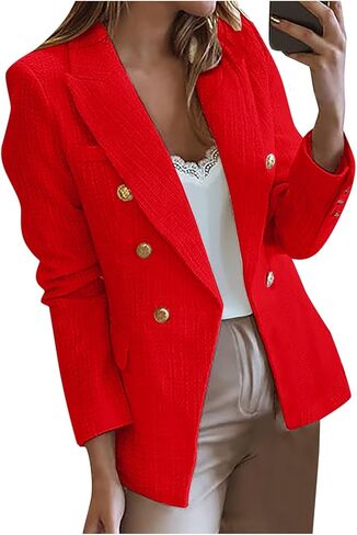 Womens Casual Long Sleeve Double Breasted Open Front Jackets Work Suits Women Maternity Coat Womens Coat in Saudi Arabia