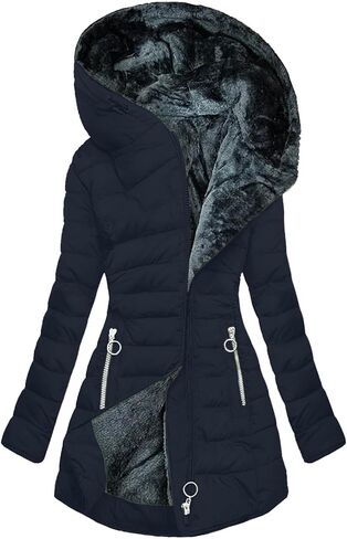 Ceboyel Winter Coats For Women With Hood Fleece Lined Thicken Puffer Coat Sherpa Warm Jackets Trendy 2023 Outfits Clothes in Saudi Arabia
