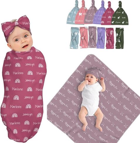Personalized Baby Swaddle - Boy & Girl Blankets with Name, Newborn Swaddle Wrap in Saudi Arabia