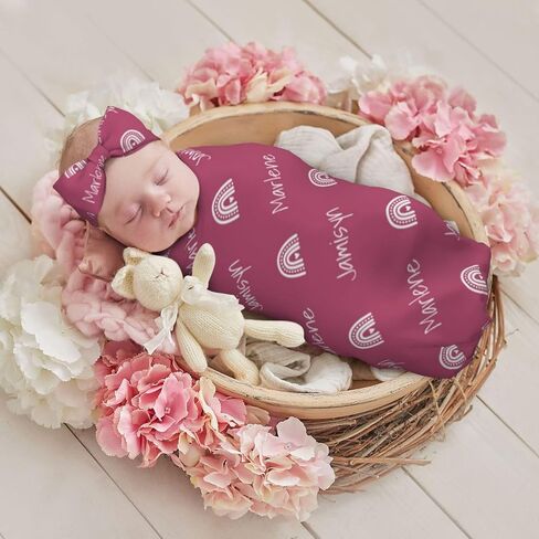 Personalized Baby Swaddle - Boy & Girl Blankets with Name, Newborn Swaddle Wrap in Saudi Arabia