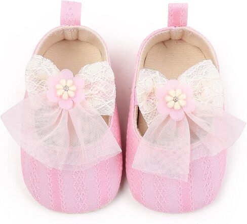 Baby Infant Canvas Sandals Bow Lace Strap Closed Toe Ankle Shoes Wedding Formal Newborn Princess Shoes Flat Non Slip in Saudi Arabia