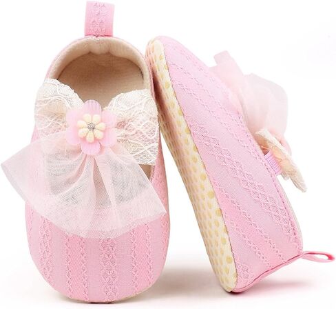 Baby Infant Canvas Sandals Bow Lace Strap Closed Toe Ankle Shoes Wedding Formal Newborn Princess Shoes Flat Non Slip in Saudi Arabia