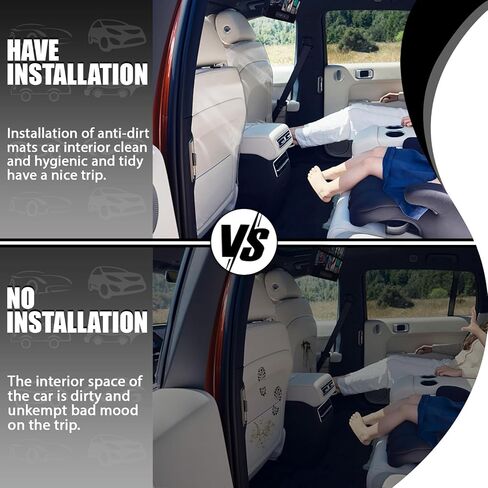 4 حزمة حصيرة كبيرة للسيارات حصيرة المقعد الخلفي ، وغطاء المقعد الخلفي المقاوم للماء للأقدام ، وسادة ركلة مقعد المقعد في المقعد لمعظم المركبات من الخدوش الطينية (حافة رمادية) in Kuwait