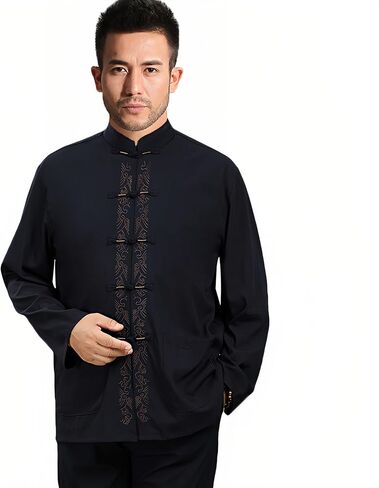 ZooBoo Tai Chi Uniform Shirt - Qi Gong Martial Arts Wing Chun Shaolin Kung Fu Shirt Training Cloths Apparel Clothing in Saudi Arabia