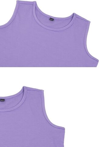 فستان صيفي للفتيات من WUIRMELY فستان صيفي لطيف بدون أكمام بلون سادة وحاشية متأرجحة على شكل حرف A in Kuwait