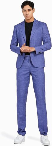 1PA1 بدلة رجالية بقصة ضيقة مكونة من قطعتين مع زرين، مجموعة بناطيل وسترة صلبة، بدلة رسمية لحفلات الزفاف والعمل للرجال... in Kuwait