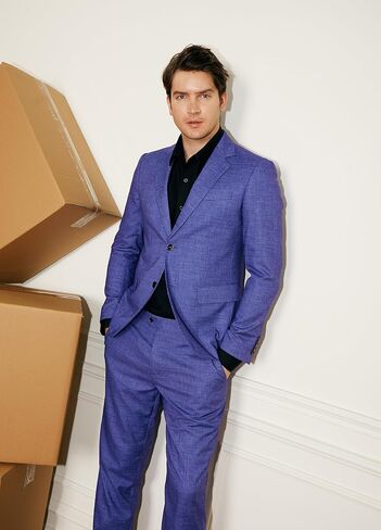 1PA1 بدلة رجالية بقصة ضيقة مكونة من قطعتين مع زرين، مجموعة بناطيل وسترة صلبة، بدلة رسمية لحفلات الزفاف والعمل للرجال... in Kuwait