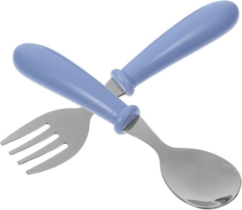 1 Set Durable Stainless Steel Lightweight Utensils for Design for Green Color for Newborns in Saudi Arabia