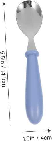 1 Set Durable Stainless Steel Lightweight Utensils for Design for Green Color for Newborns in Saudi Arabia