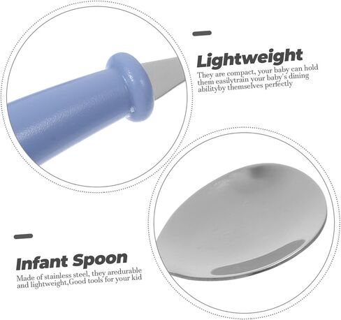 1 Set Durable Stainless Steel Lightweight Utensils for Design for Green Color for Newborns in Saudi Arabia