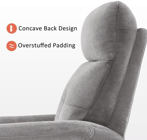 MCombo Power Swivel Glider Recliner Chair, Electric Rocker Recliner Chairs with USB Charging Ports for Living Room and Nursery, Fabric 7763 (Light Grey) in Kuwait