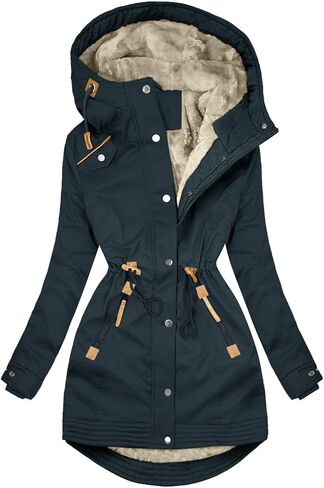 Women's Winter Warm Woolen Collar Women's Zipper Long Sleeved Slim Padded Jacket With Hooded Maternity Winter in Saudi Arabia