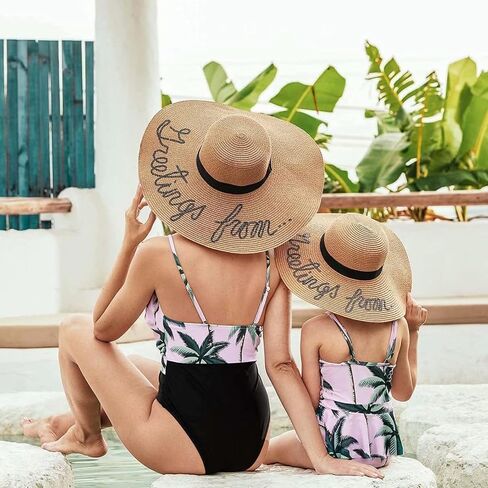 IFFEI Mommy and Me Swimsuit Coconut Tree Printed V Neck One Piece Swimwear Baby Boys: 9-12 Months in Saudi Arabia