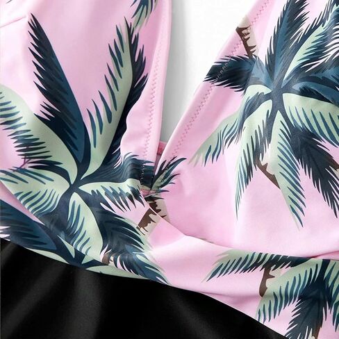 IFFEI Mommy and Me Swimsuit Coconut Tree Printed V Neck One Piece Swimwear Baby Boys: 9-12 Months in Saudi Arabia