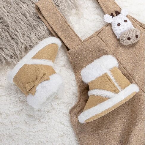 Infant Unisex Warm Fur Lining Soft Boots Baby Winter Ankle Non-Slip Rubber Texture Sole Toddler Winter Snow Crib Shoes in Saudi Arabia