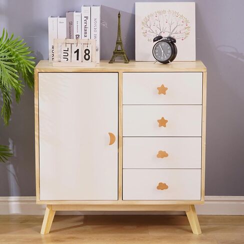 6 Pieces Furniture Handles,Stars,Moons,Clouds Cartoon Drawer Handles,Wooden Wardrobe Door Pulls Handles,Kids Knobs,with Screws,for Bedroom Living Room Study Room,Clouds in Saudi Arabia