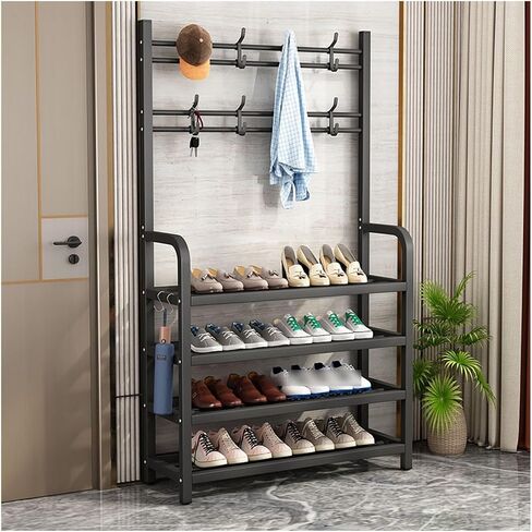 Coat Rack Stand Clothes Rack Stand, Garment Racks, Clothing Hat Shoe Handbag Scarves Organizer, Bedroom Entryway Hall Cloakroom Storage Hanger, Shelves(White,60x27x170CM/23.63x10.63x66.93in) in Saudi Arabia