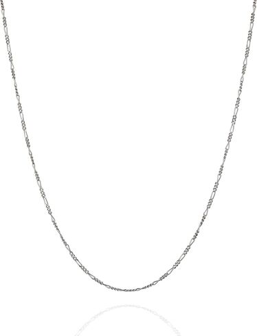 قلادة سلسلة فيجارو من الفضة الإسترلينية من أنيكا بيلا للنساء، الطول 43.18 سم - 50.8 سم، قلادات طويلة بطبقات بسيطة، مقاومة للماء، هدية بسيطة لها (سلسلة ربط) in Kuwait