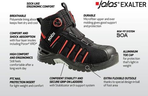 Jalas 9985 Exalter Safety Shoe with BOA Laces - Work Boots - Aluminium Toecap - Mid-cut - water repellant - S3, SRC, HRO in Saudi Arabia