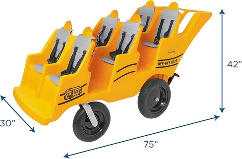 Children’s Factory 6-Passenger Bye-Bye Buggy, Daycare Multi-Passenger Stroller With Never-Flat "Fat Tire", Yellow in Saudi Arabia