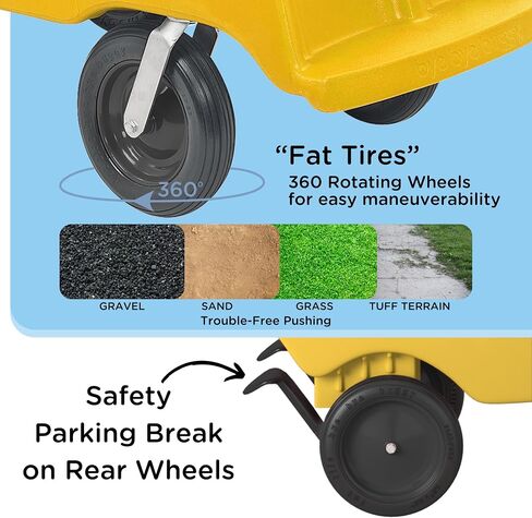 Children’s Factory 6-Passenger Bye-Bye Buggy, Daycare Multi-Passenger Stroller With Never-Flat "Fat Tire", Yellow in Saudi Arabia