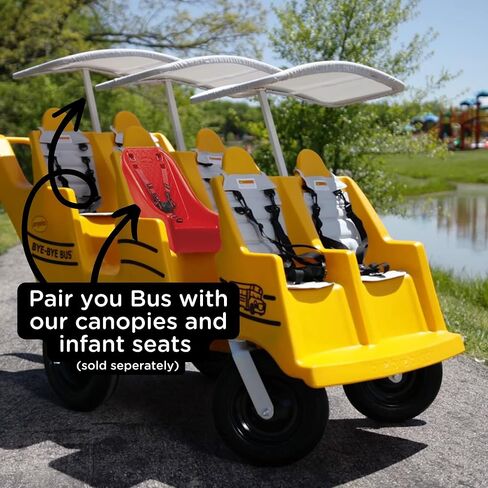 Children’s Factory 6-Passenger Bye-Bye Buggy, Daycare Multi-Passenger Stroller With Never-Flat "Fat Tire", Yellow in Saudi Arabia