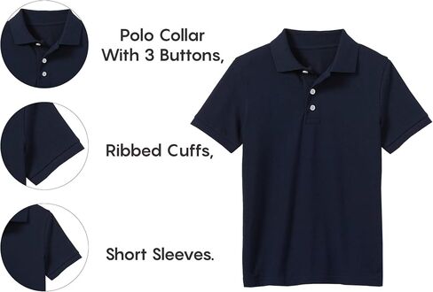 Galaxy by Harvic School Uniform Tagless Polo Tshirt for Toddlers 5-Pack (Sizes 2T - 4T) in Kuwait