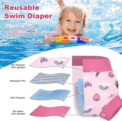 Moomoo Baby Rash Guard Swimsuit مجموعة حفاضات للسباحة قابلة لإعادة الاستخدام in Kuwait