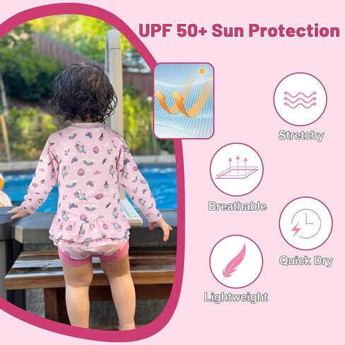 Moomoo Baby Rash Guard Swimsuit مجموعة حفاضات للسباحة قابلة لإعادة الاستخدام in Kuwait