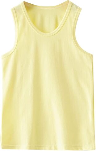 Unisex Toddler Baby Boys Girls Solid Color Crop Tank Tops T-Shirts Undershirts Cotton Summer Sleeveless Sports Vest in Saudi Arabia
