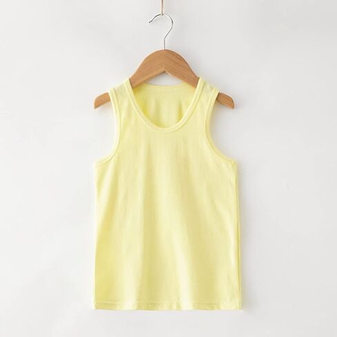Unisex Toddler Baby Boys Girls Solid Color Crop Tank Tops T-Shirts Undershirts Cotton Summer Sleeveless Sports Vest in Saudi Arabia