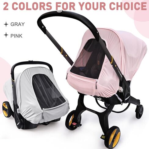 غطاء مقعد سيارة الصيف المتوافق مع مقعد سيارة دوونا وعربة عربة ، ومظلة مقعد السيارة المقاومة للشمس للتنفس للفتيات ، مناسبة لاستخدام الربيع/الصيف/الخريف (الوردي) in Kuwait