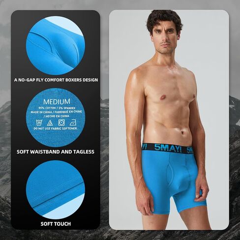 Counting Stars Men's Boxer Briefs Underwear Cotton Colorful Mens Underwear Boxer Briefs for Men Pack S M L XL XXL in Saudi Arabia