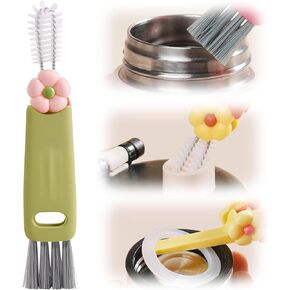 Upgraded 3 in 1 Cup Lid Cleaning Brush, 2024 New Multifunctional Lid Cleaner Brush, Portable Crevice Cleaning Brush Set for Baby Bottle Gap Tight Spaces