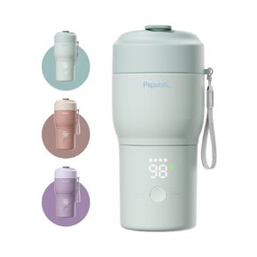 Papablic Portable Bottle Warmer for Travel – Fast Heating, Built-in Sterilizer, 30W Fast Charge, 5-Temp Control, Easy-Clean Wide Mouth, Baby Milk Warmer for Breastmilk & Formula