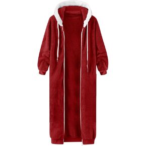JEKE-DG Women's Full Zip Long Fuzzy Fleece Coats Cardigan Warm Long Sleeve Sweater Thick Casual Winter Outerwear