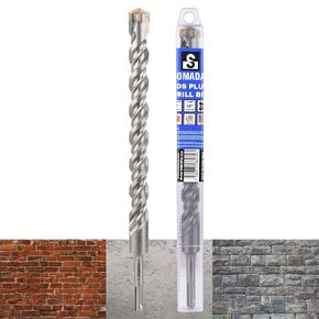 1-Inch x 12-Inch SDS Plus Long Drill SDS-Plus Rotary Hammer Drill Bit 4-Cutter Carbide Tip for Concrete, Brick, Stone and Masonry Drilling