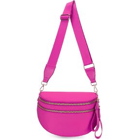 Mommy Bum Bag Crossbody, 2025 Trendy Checkered/Solid Nylon Waterproof Adjust Wide Straps Large Mom Diaper Bag