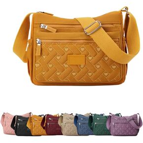 Ladies Multi Pocket Cross Body Bags Girls Handbag Shoulder Bag with Adjustable Wide Strap