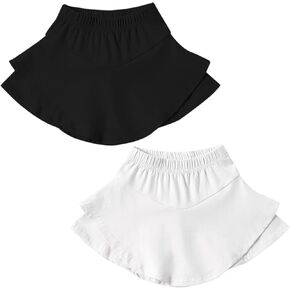 DREAM BUS 2 Pack Toddler Girl Skirts Built in Shorts Little Kids Tiered Athletic Tennis Skorts 2-6 Years